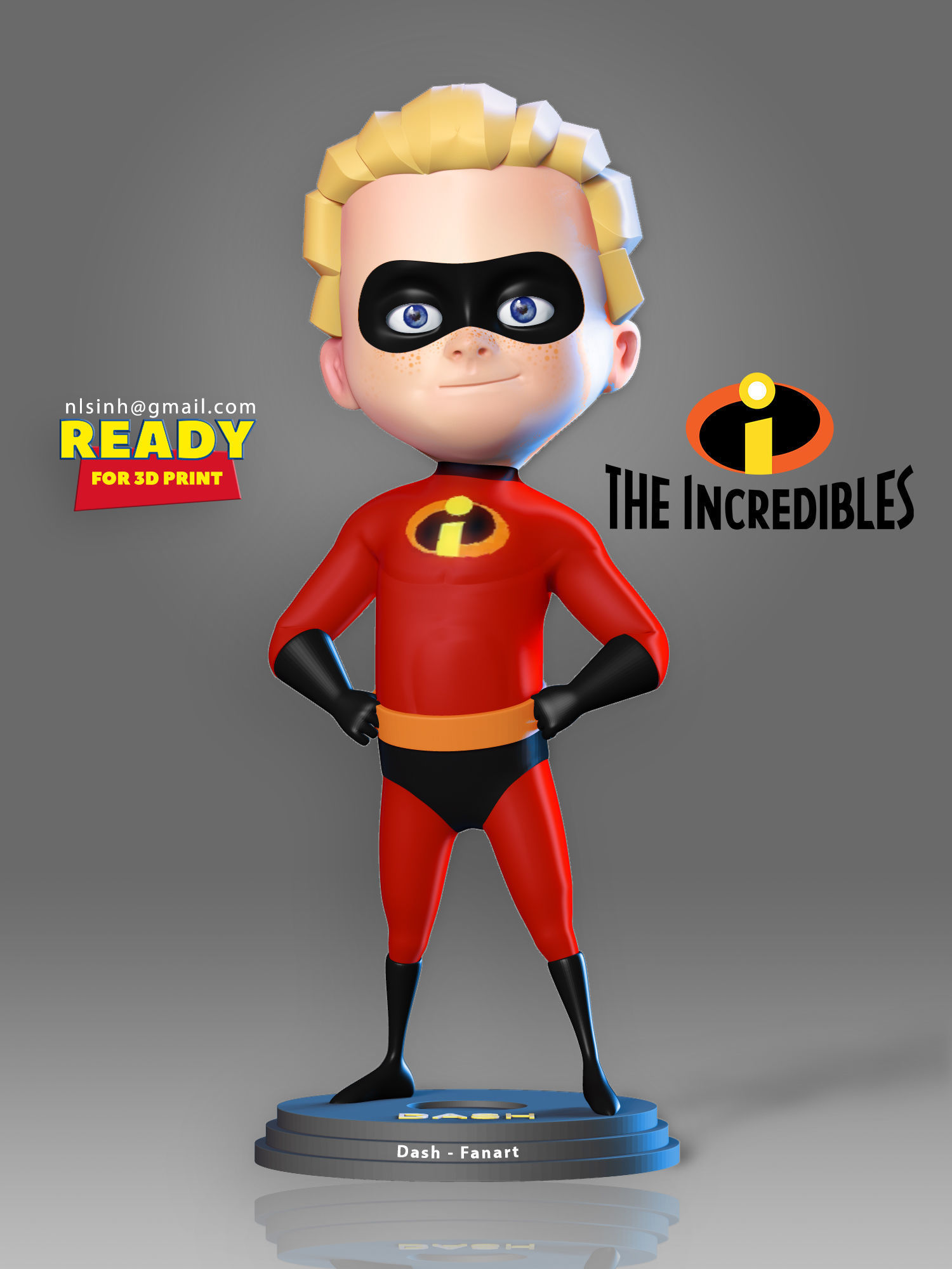 Dash Parr - Incredibles Fanart 3D print model_5