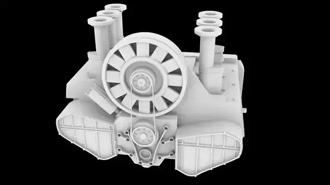 PORSHE 911 ENGINE STL  3D print model