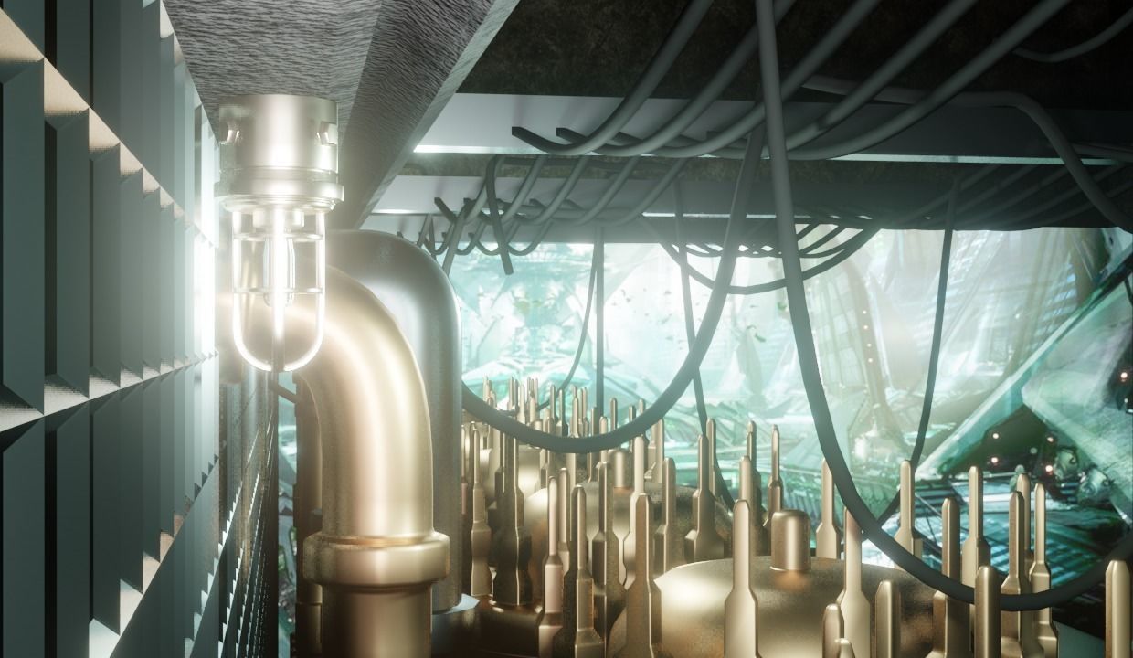 Factory Lab and Office Steampunk style Low-poly 3D model_4