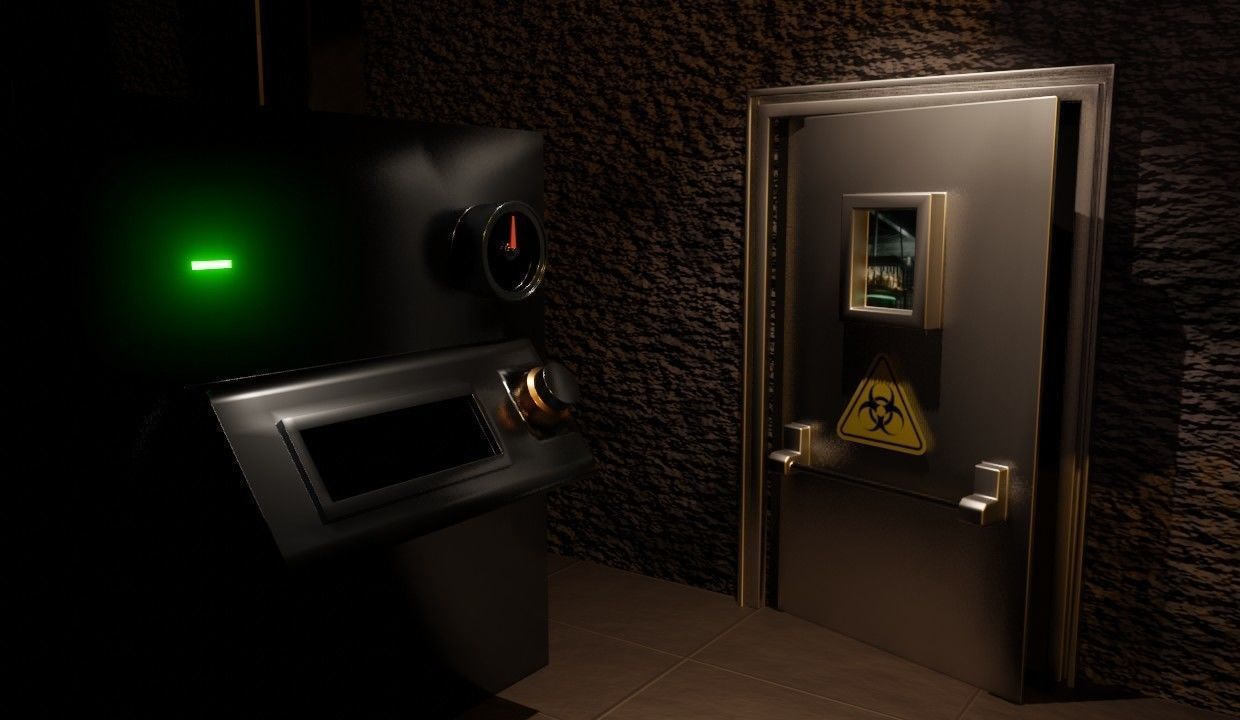 Factory Lab and Office Steampunk style Low-poly 3D model_7