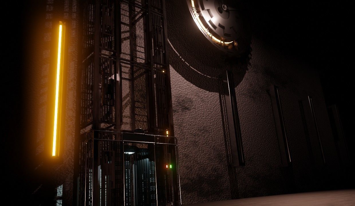 Factory Lab and Office Steampunk style Low-poly 3D model_2