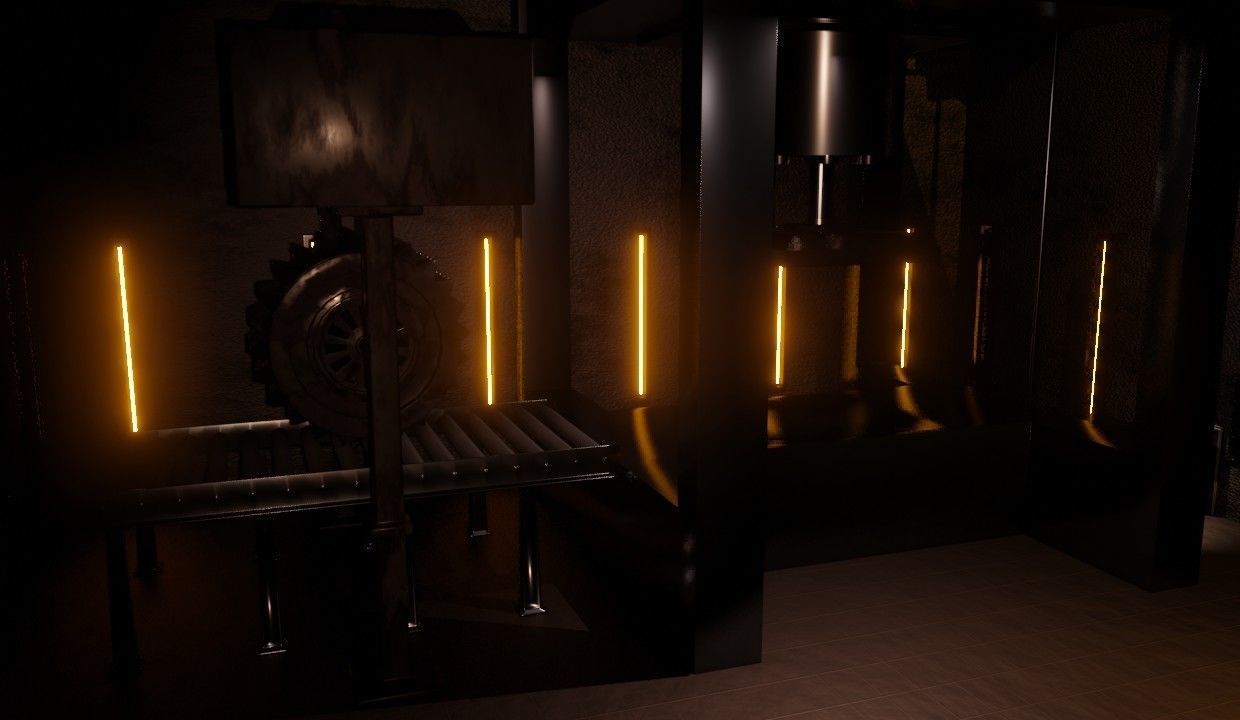 Factory Lab and Office Steampunk style Low-poly 3D model_8