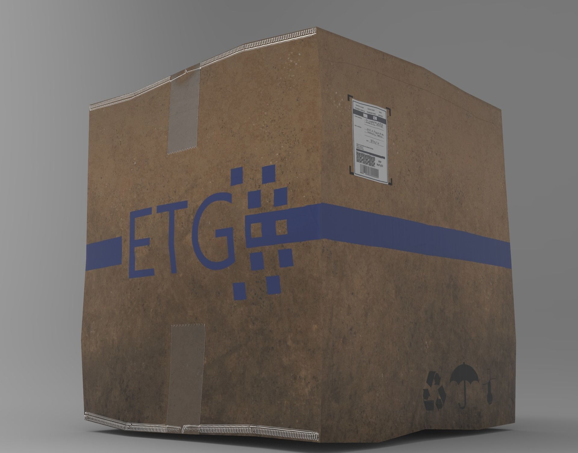 Cardboard Box Pack Low-poly 3D model_2