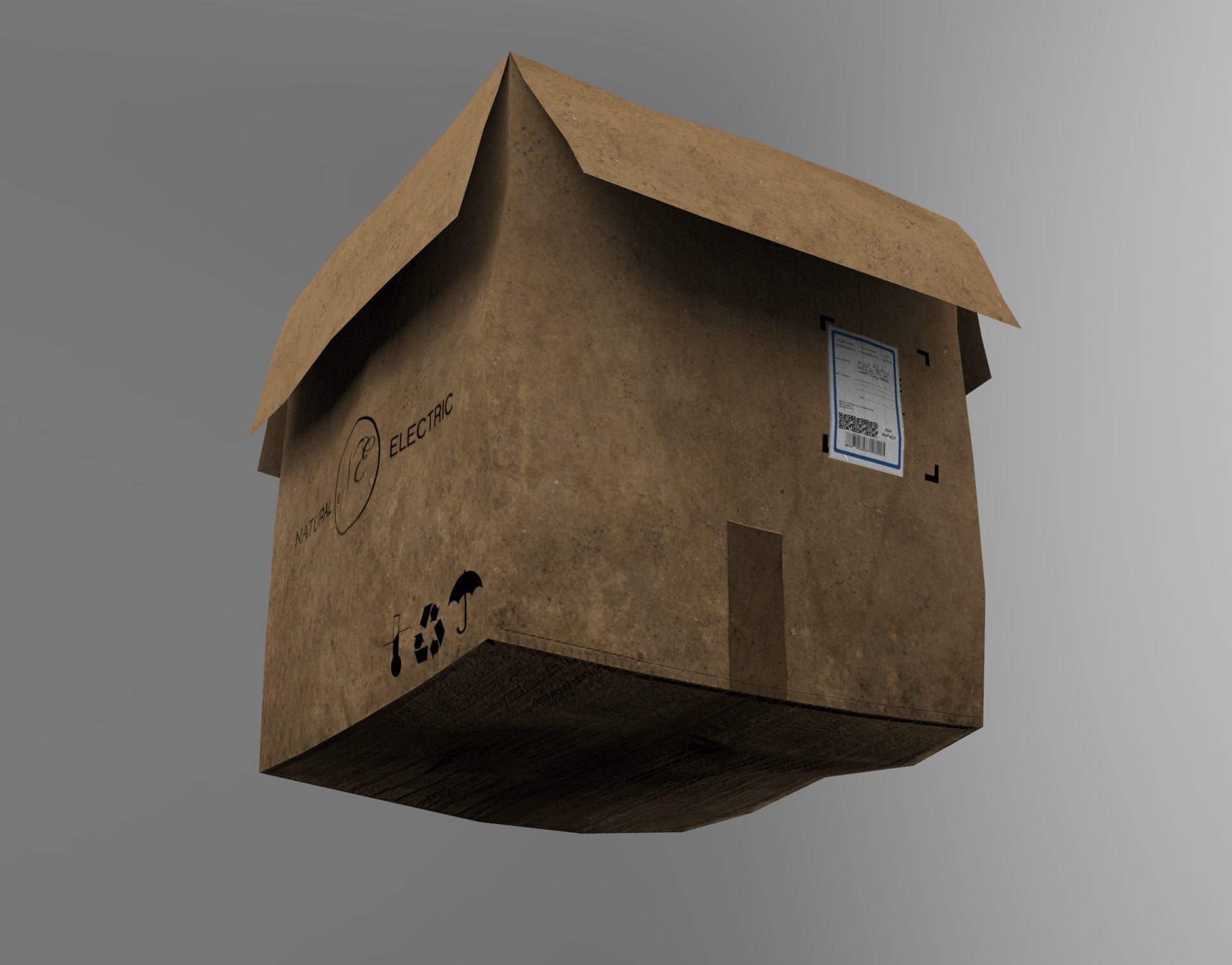 Cardboard Box Pack Low-poly 3D model_11