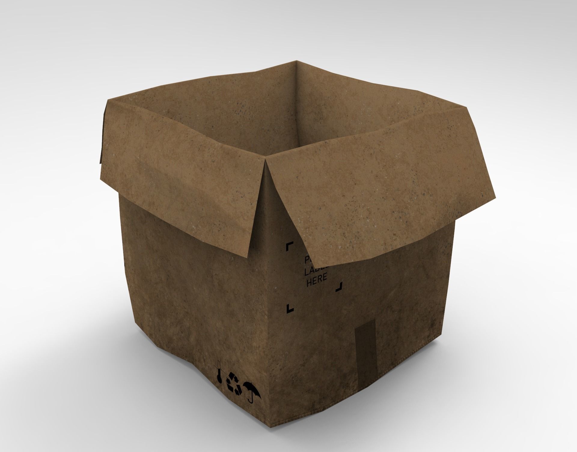 Cardboard Box Pack Low-poly 3D model_8