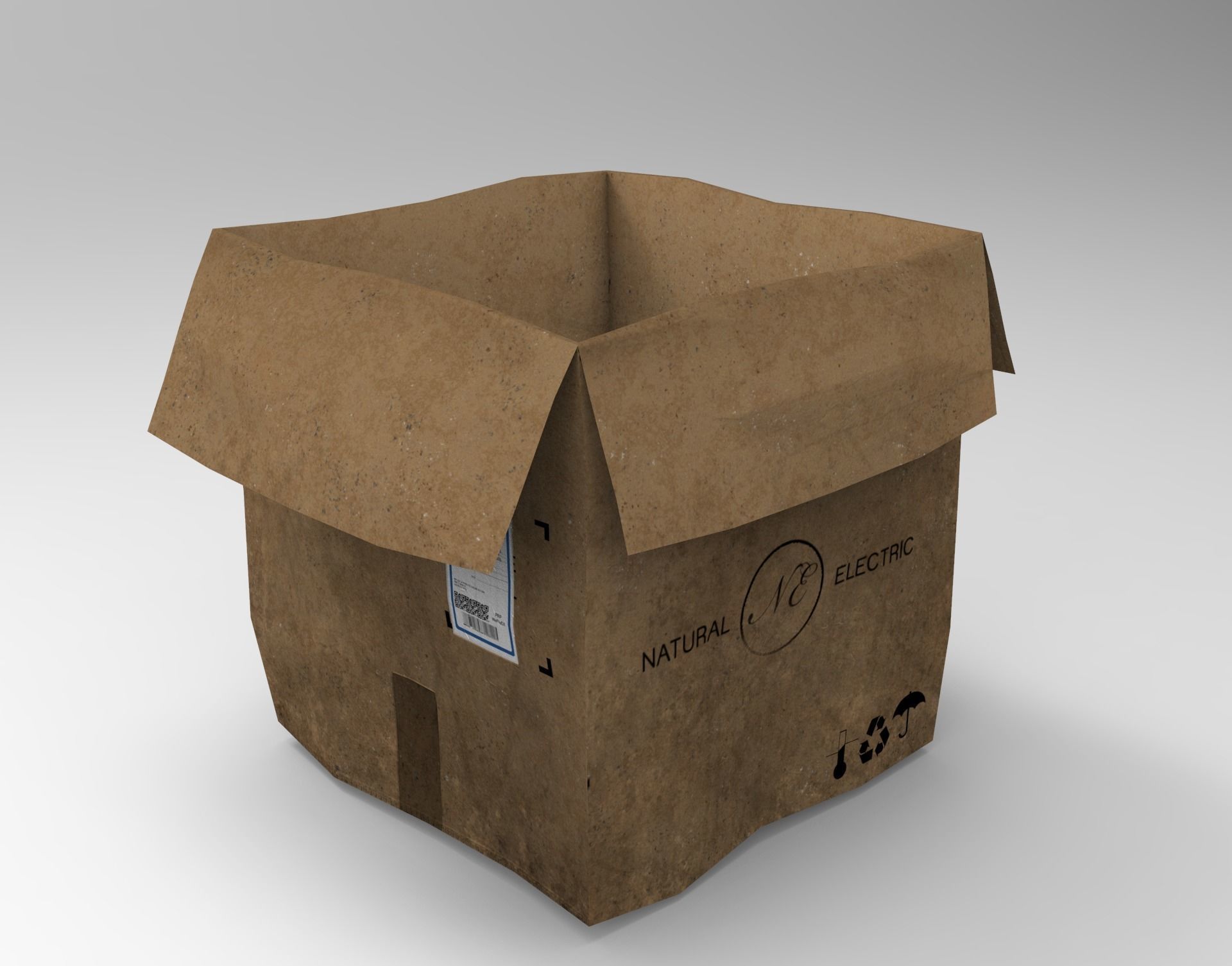 Cardboard Box Pack Low-poly 3D model_10