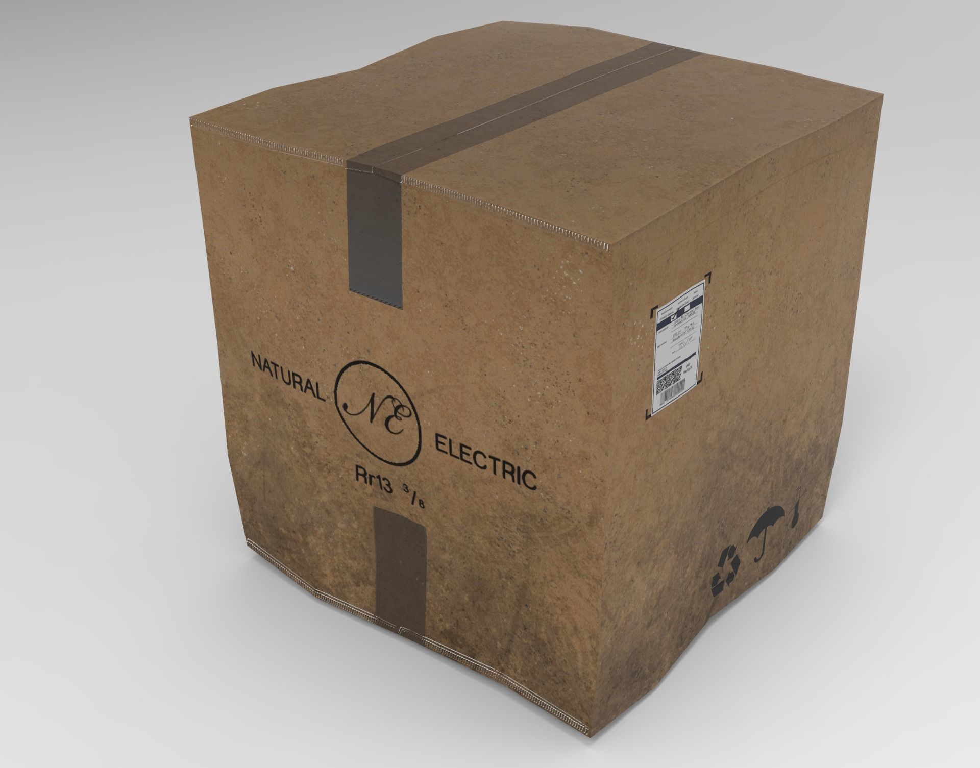 Cardboard Box Pack Low-poly 3D model_3