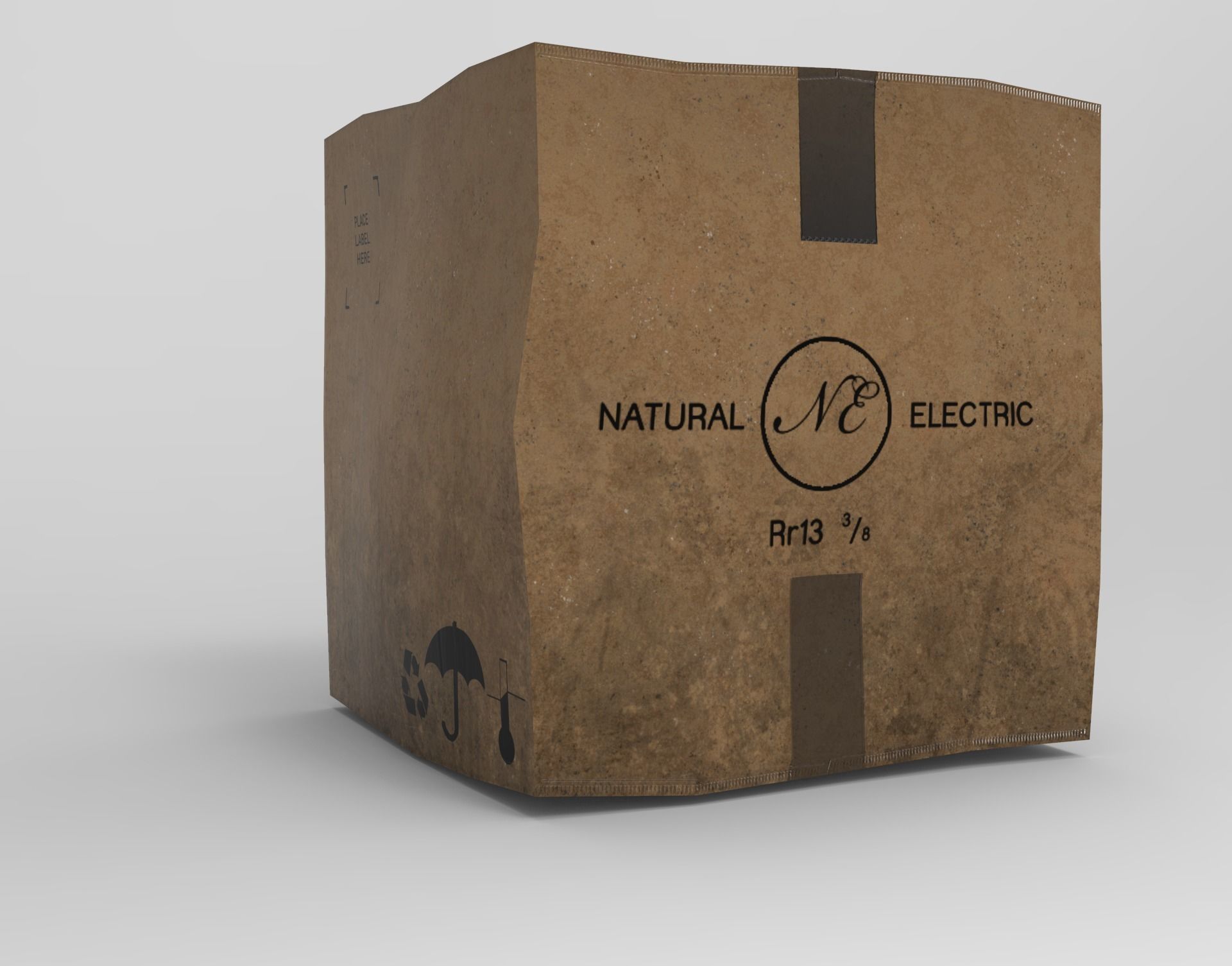 Cardboard Box Pack Low-poly 3D model_4