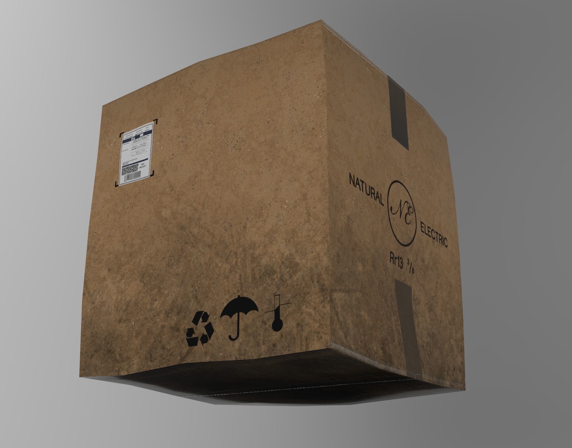 Cardboard Box Pack Low-poly 3D model_6