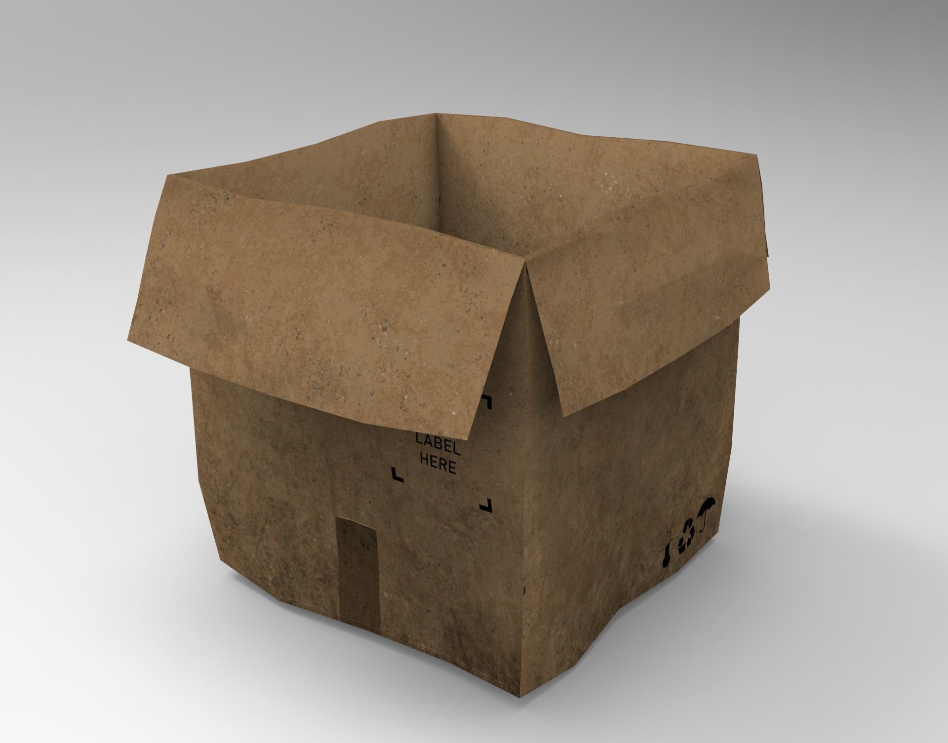 Cardboard Box Pack Low-poly 3D model_7