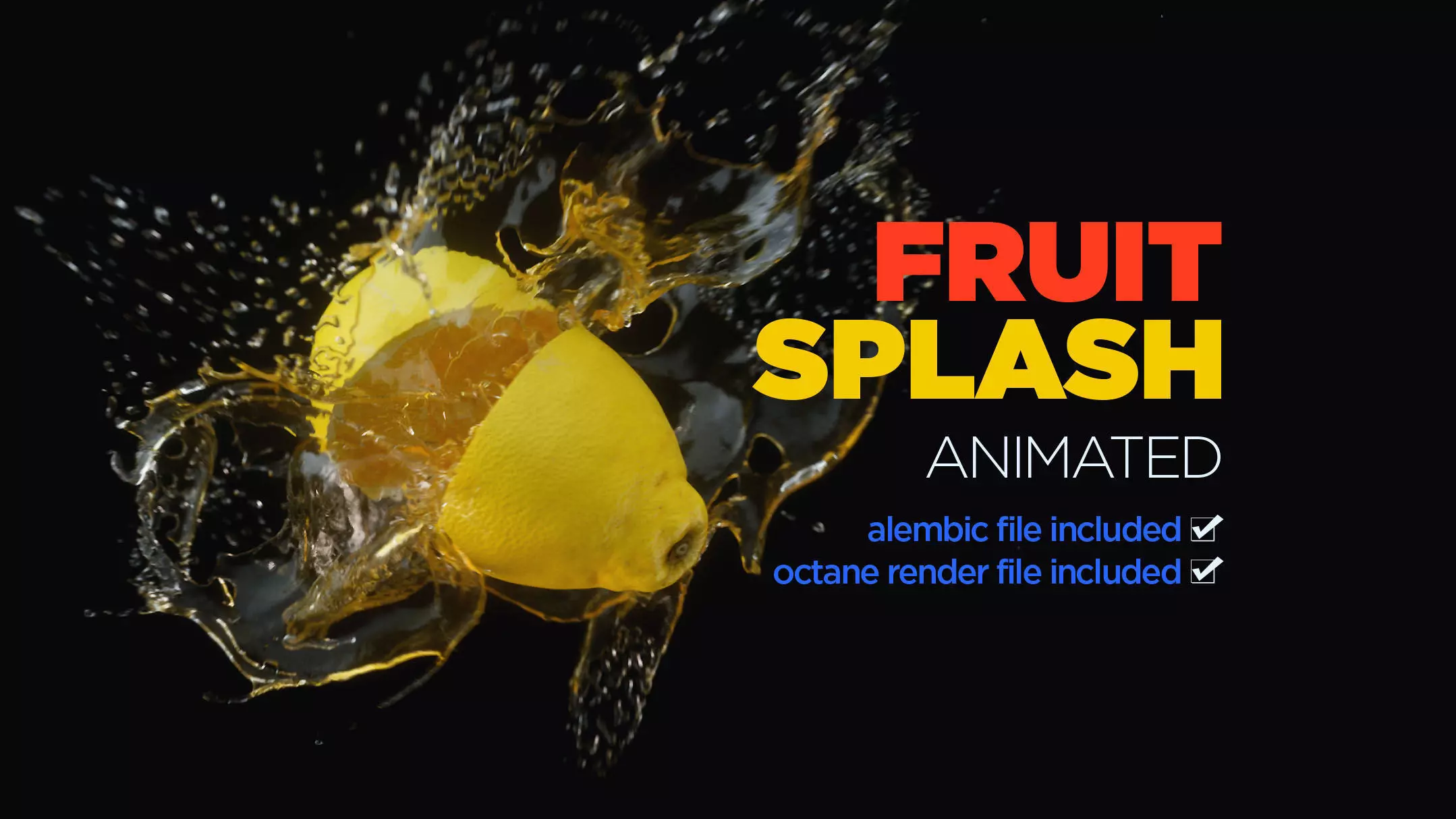 Fruit Splash Animated 3D model_0