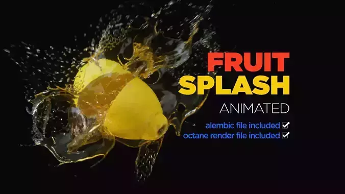 Fruit Splash Animated 3D model