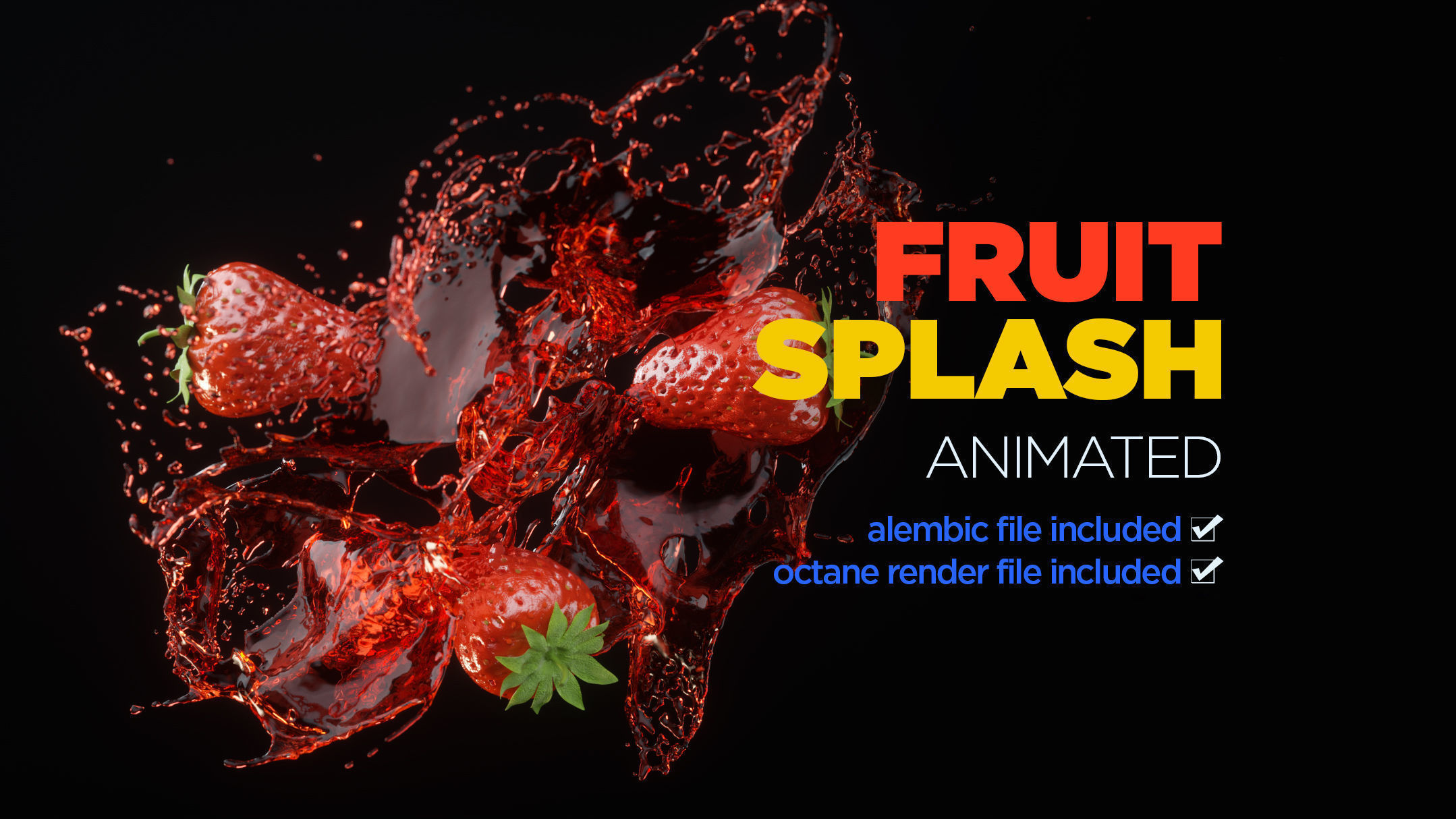 Fruit Splash Animated 3D model_5