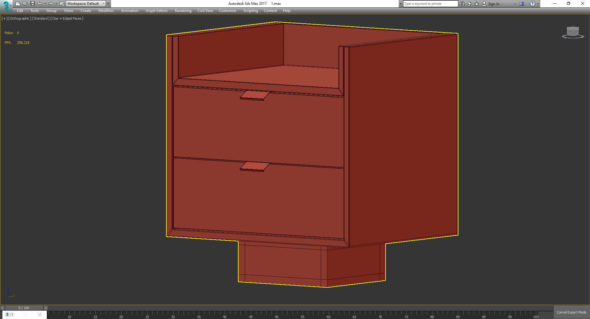 Nightstand Sideboard 3d model Low-poly 3D model_4