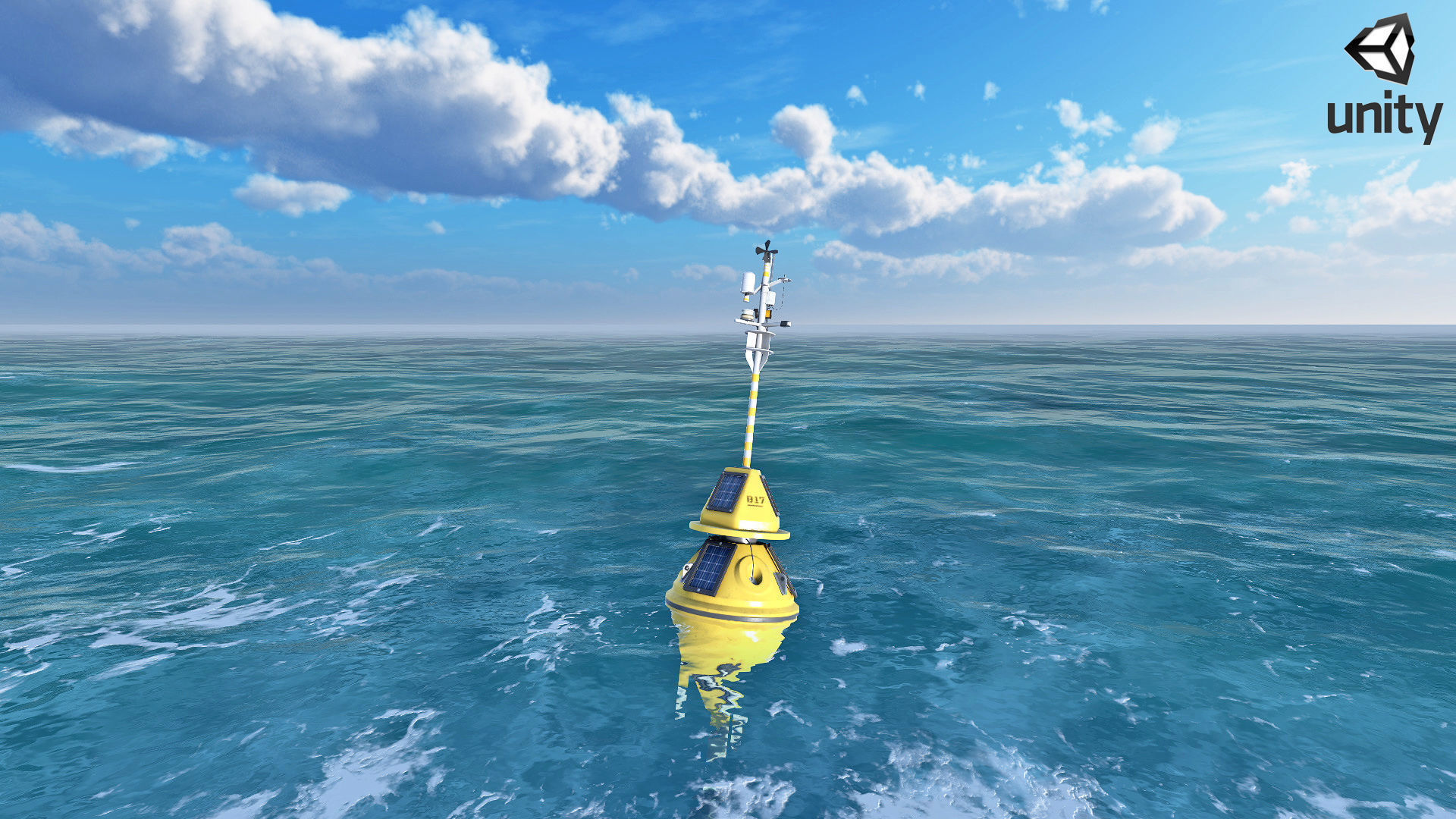 Weather Data Buoy Low-poly 3D model_3