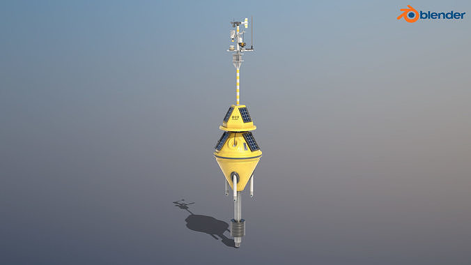 Weather Data Buoy Low-poly 3D model