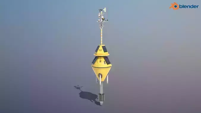 Weather Data Buoy Low-poly 3D model