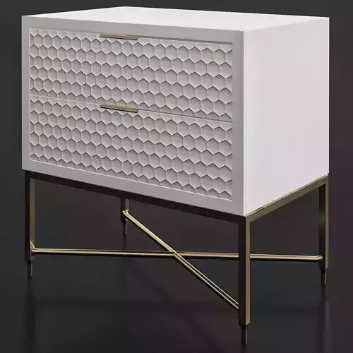Becton 2 Drawer Nightstand 3d model