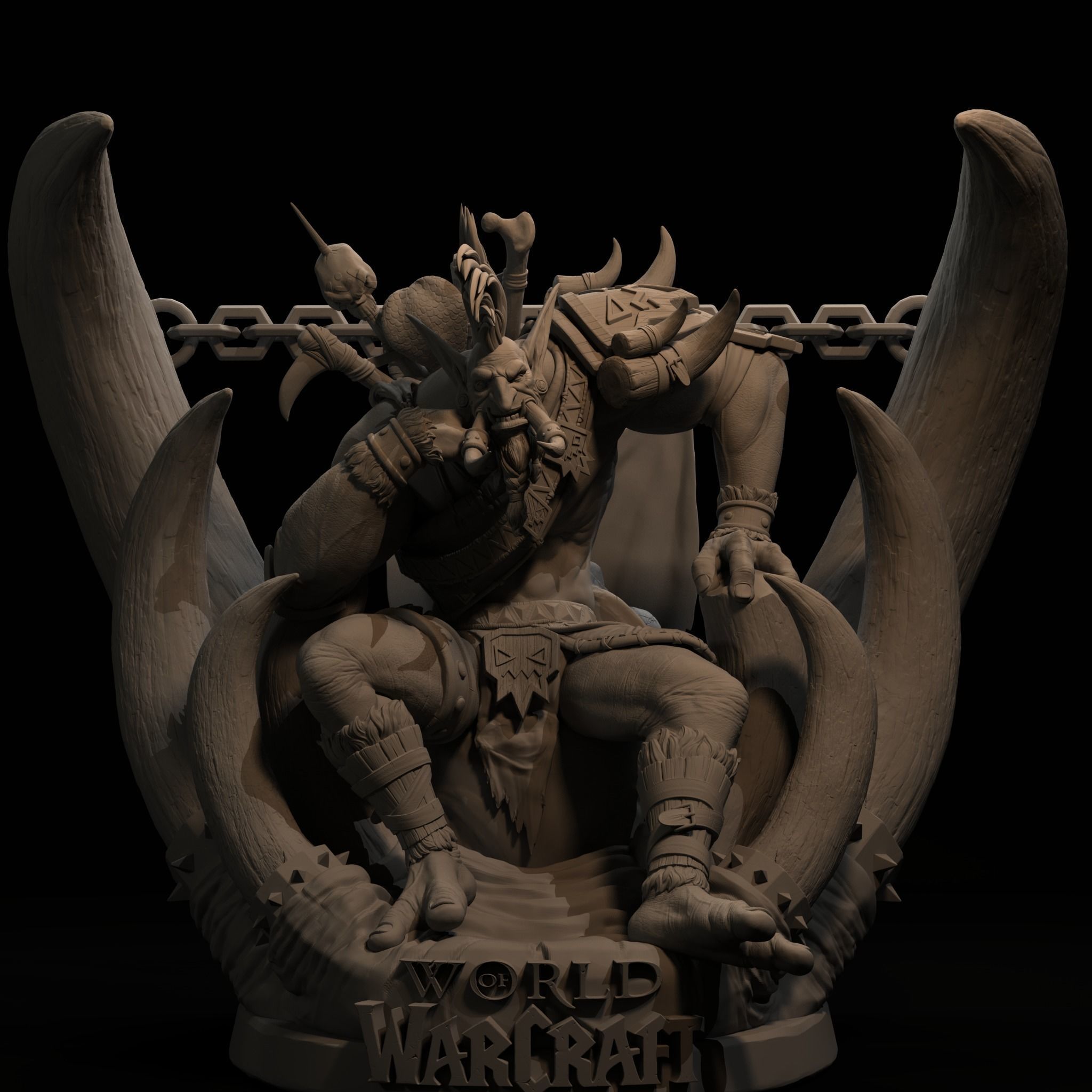World of warcraft Voljin statue fanart  -  3D print model_3