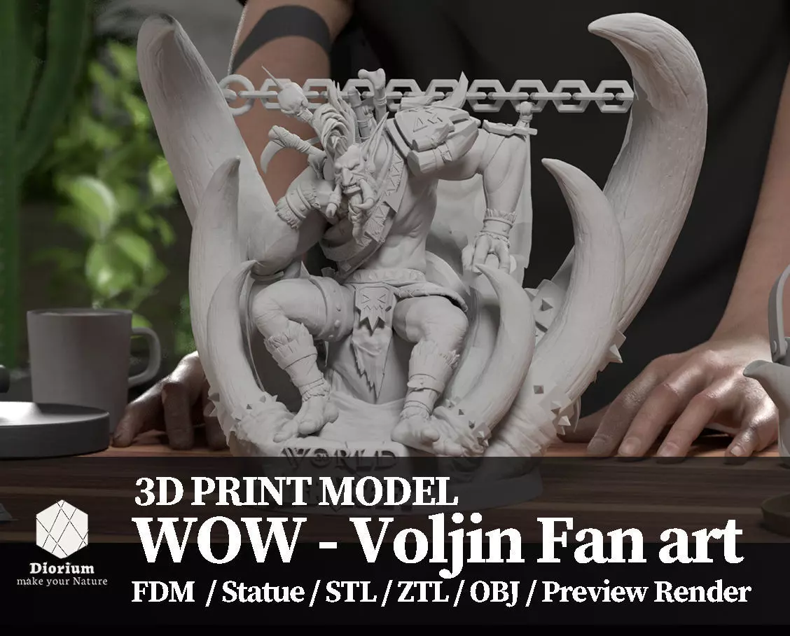 World of warcraft Voljin statue fanart  -  3D print model_0