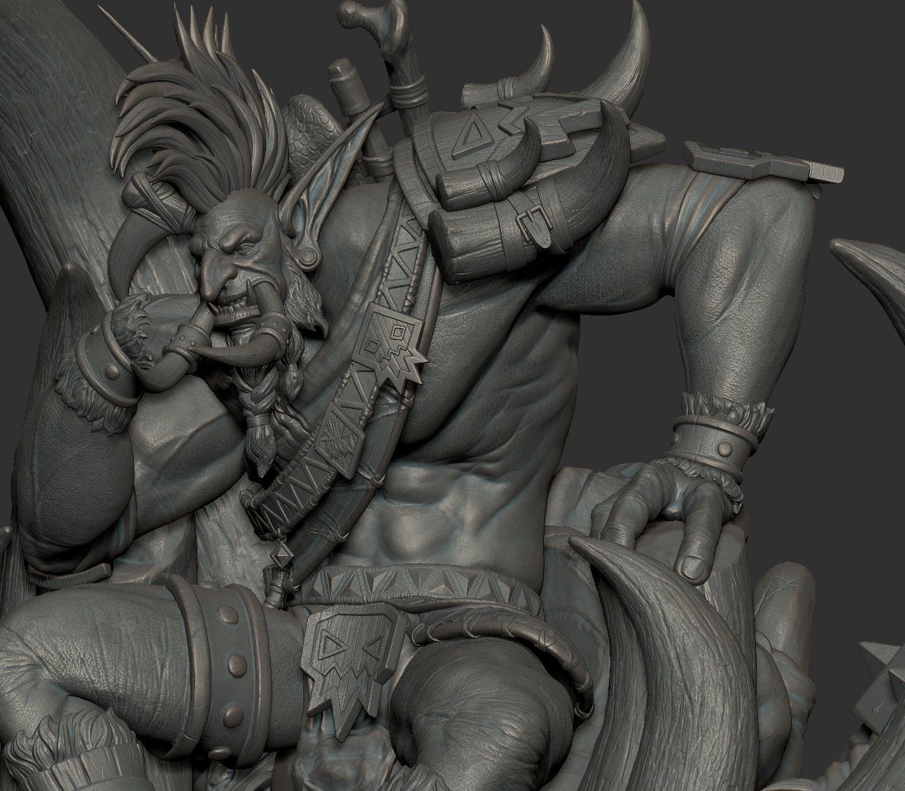 World of warcraft Voljin statue fanart  -  3D print model_7