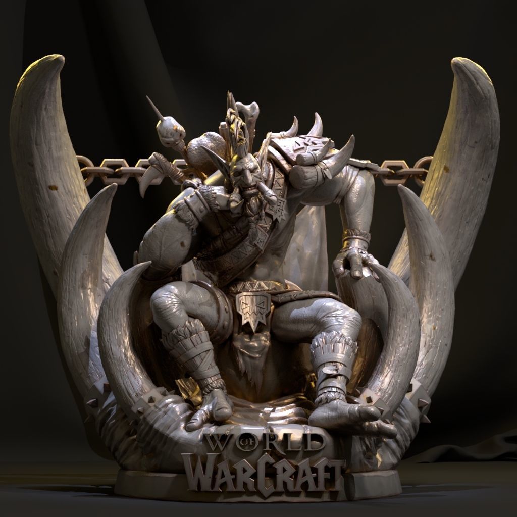World of warcraft Voljin statue fanart  -  3D print model_1