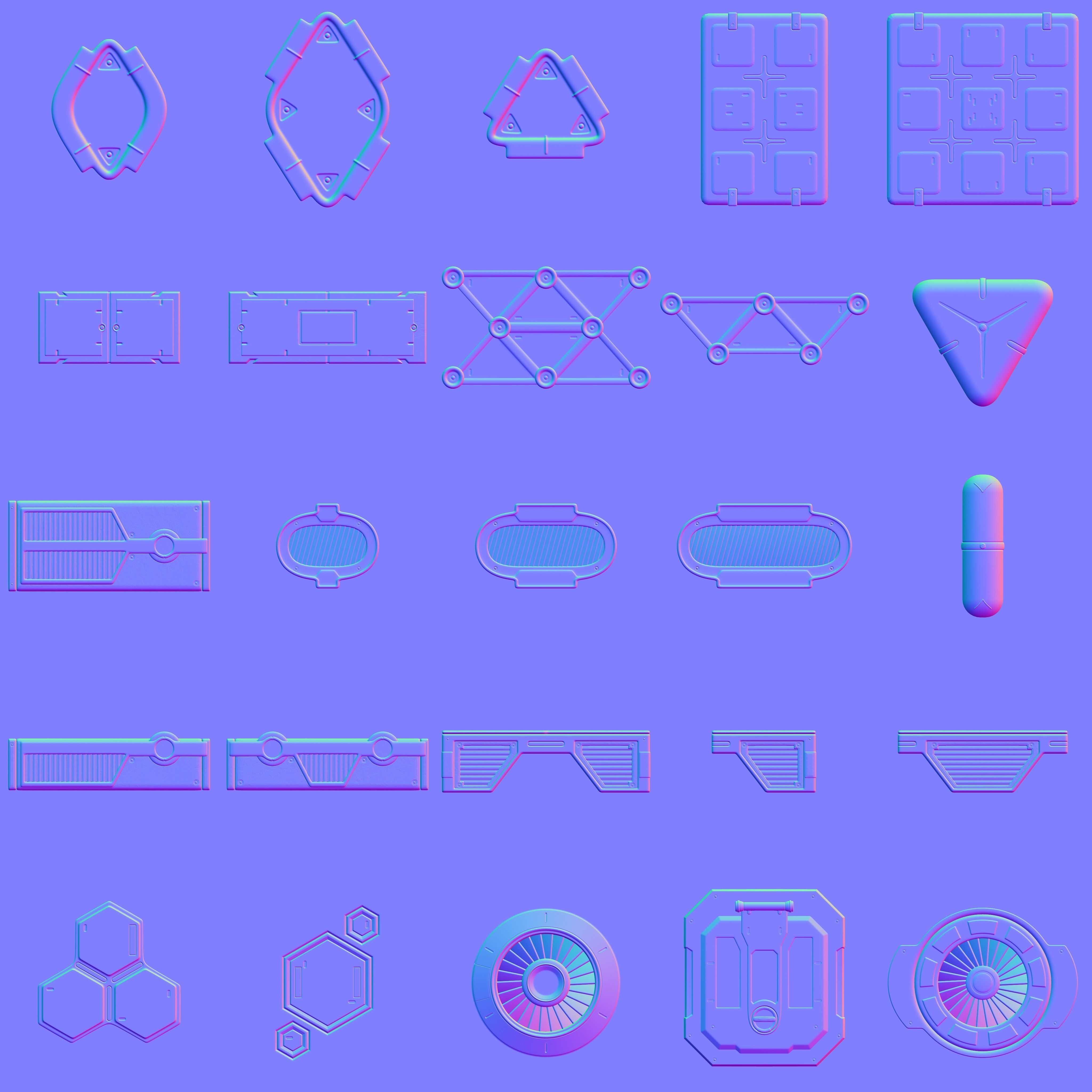 Sci-fi Meshes and Textures pack 3D model_9