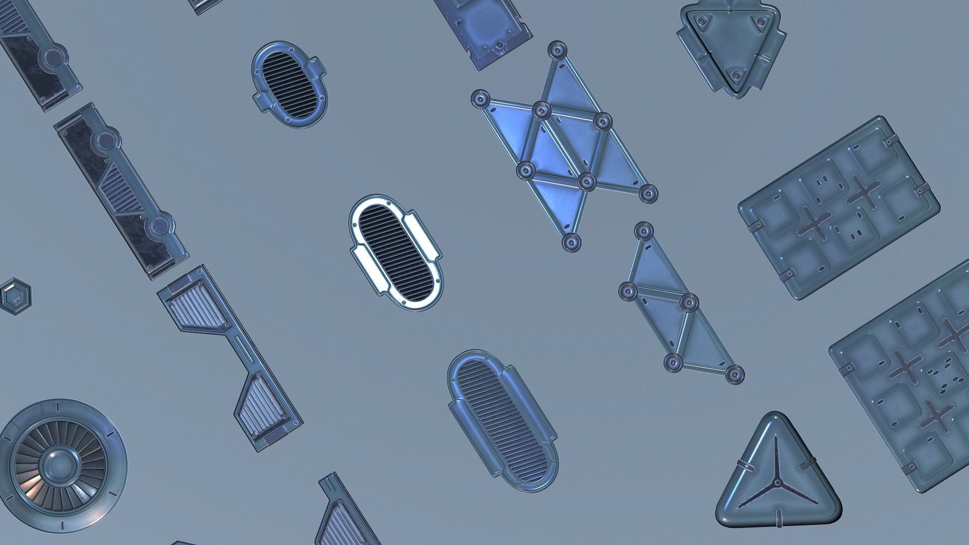 Sci-fi Meshes and Textures pack 3D model_1