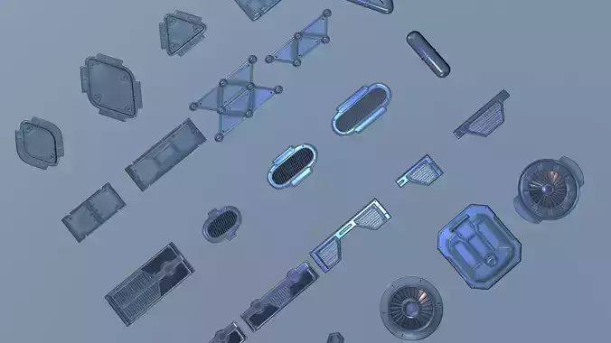 Sci-fi Meshes and Textures pack 3D model