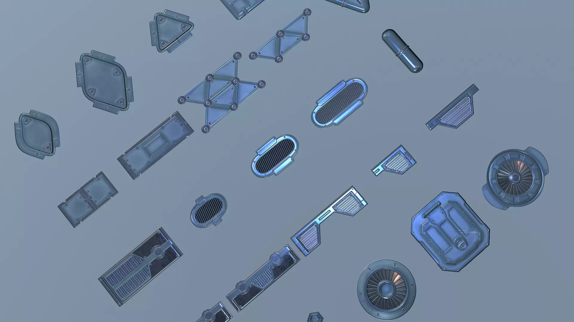 Sci-fi Meshes and Textures pack 3D model_0