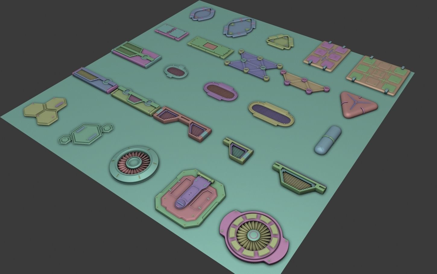 Sci-fi Meshes and Textures pack 3D model_3