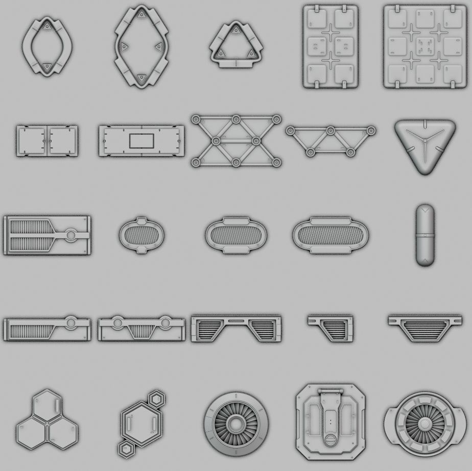 Sci-fi Meshes and Textures pack 3D model_5