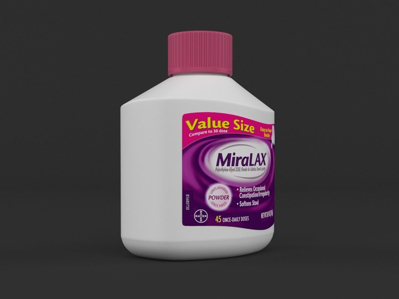 MiraLax Laxative Powder for Gentle Constipation Relief 3D model_3