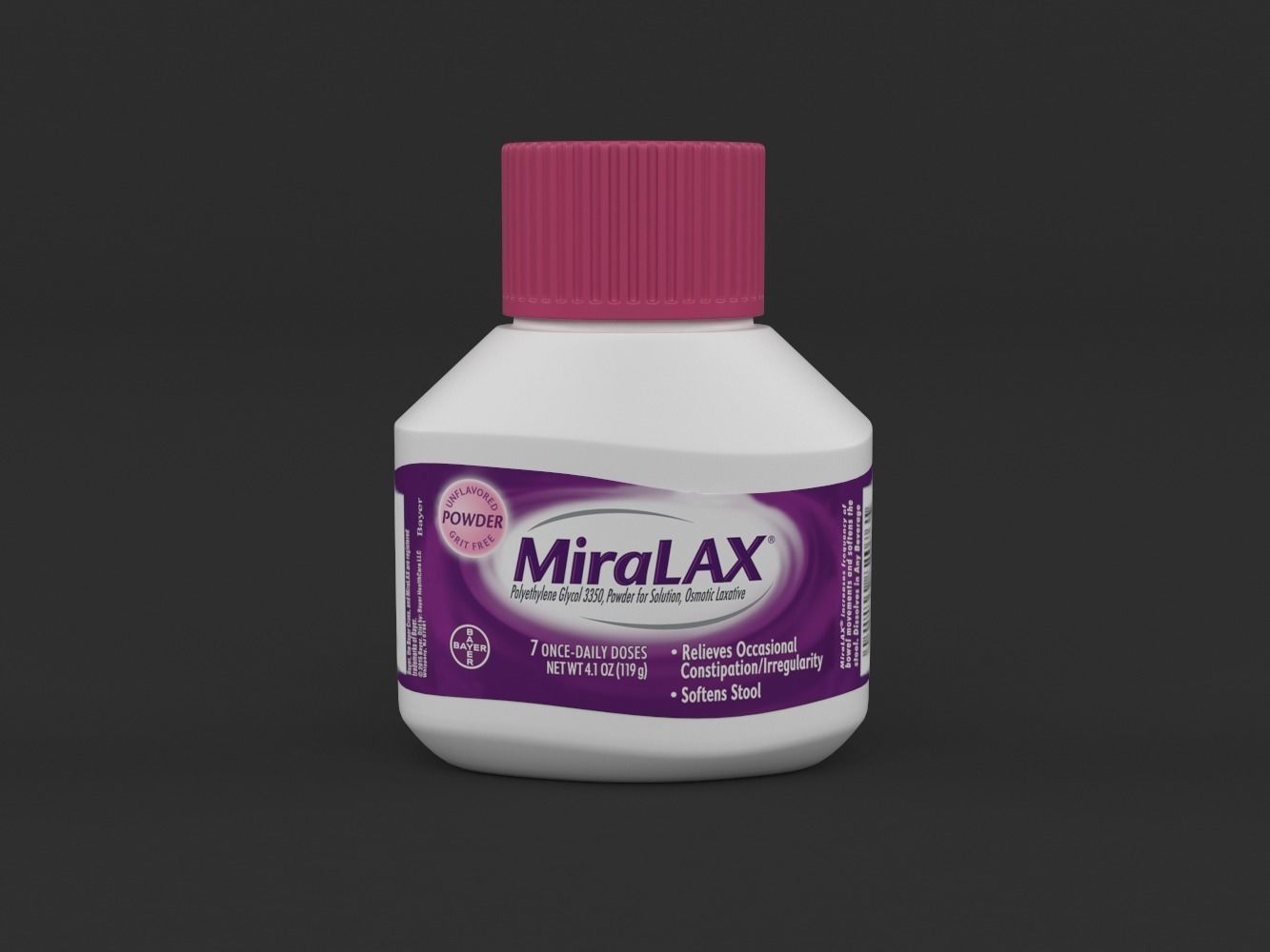 MiraLax Laxative Powder for Gentle Constipation Relief 3D model_6