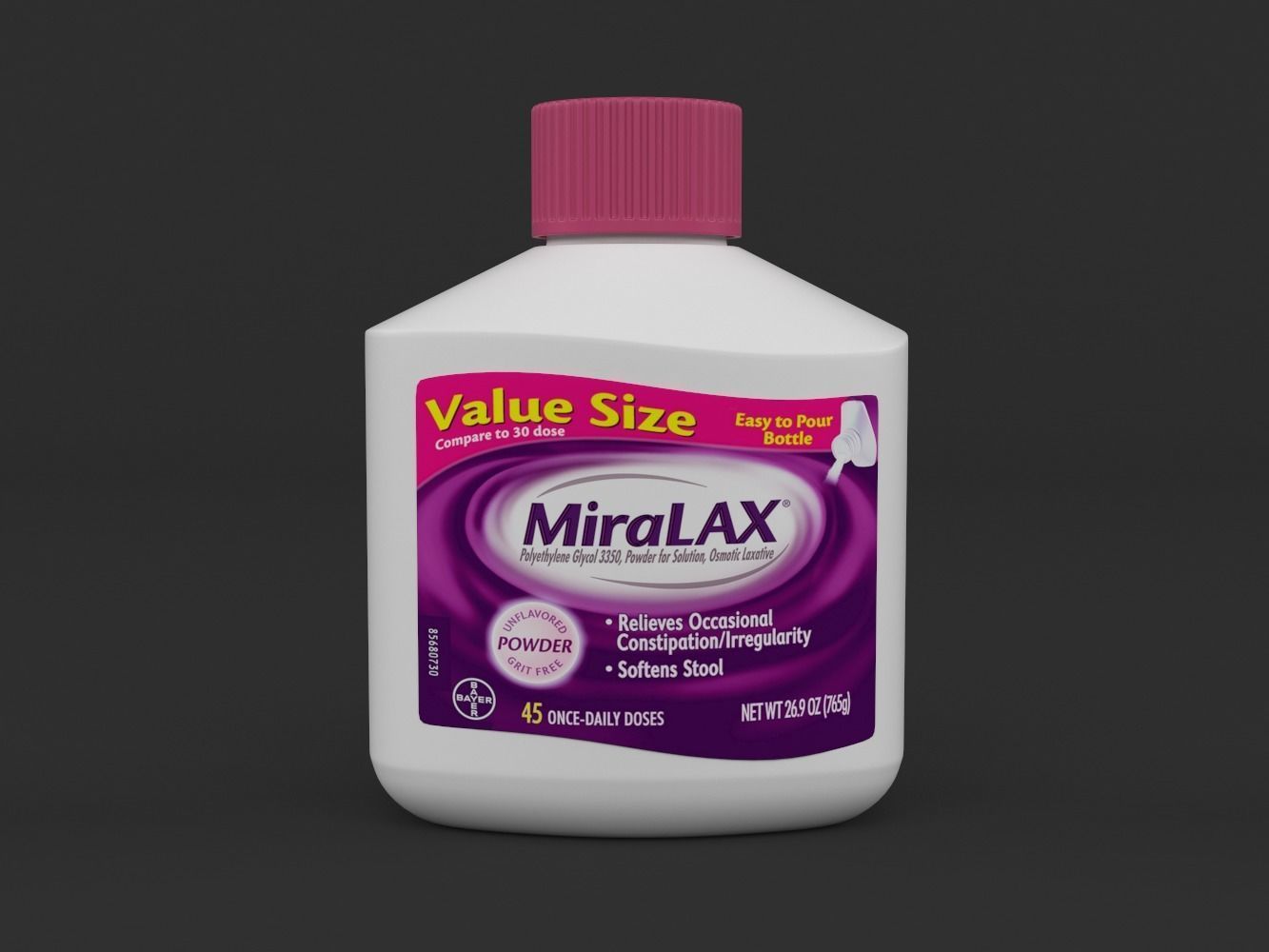 MiraLax Laxative Powder for Gentle Constipation Relief 3D model_1