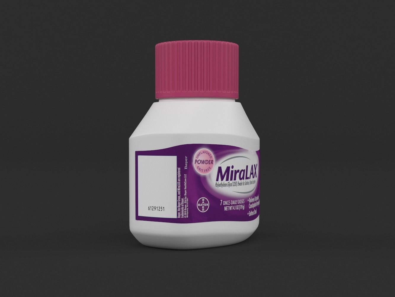 MiraLax Laxative Powder for Gentle Constipation Relief 3D model_8