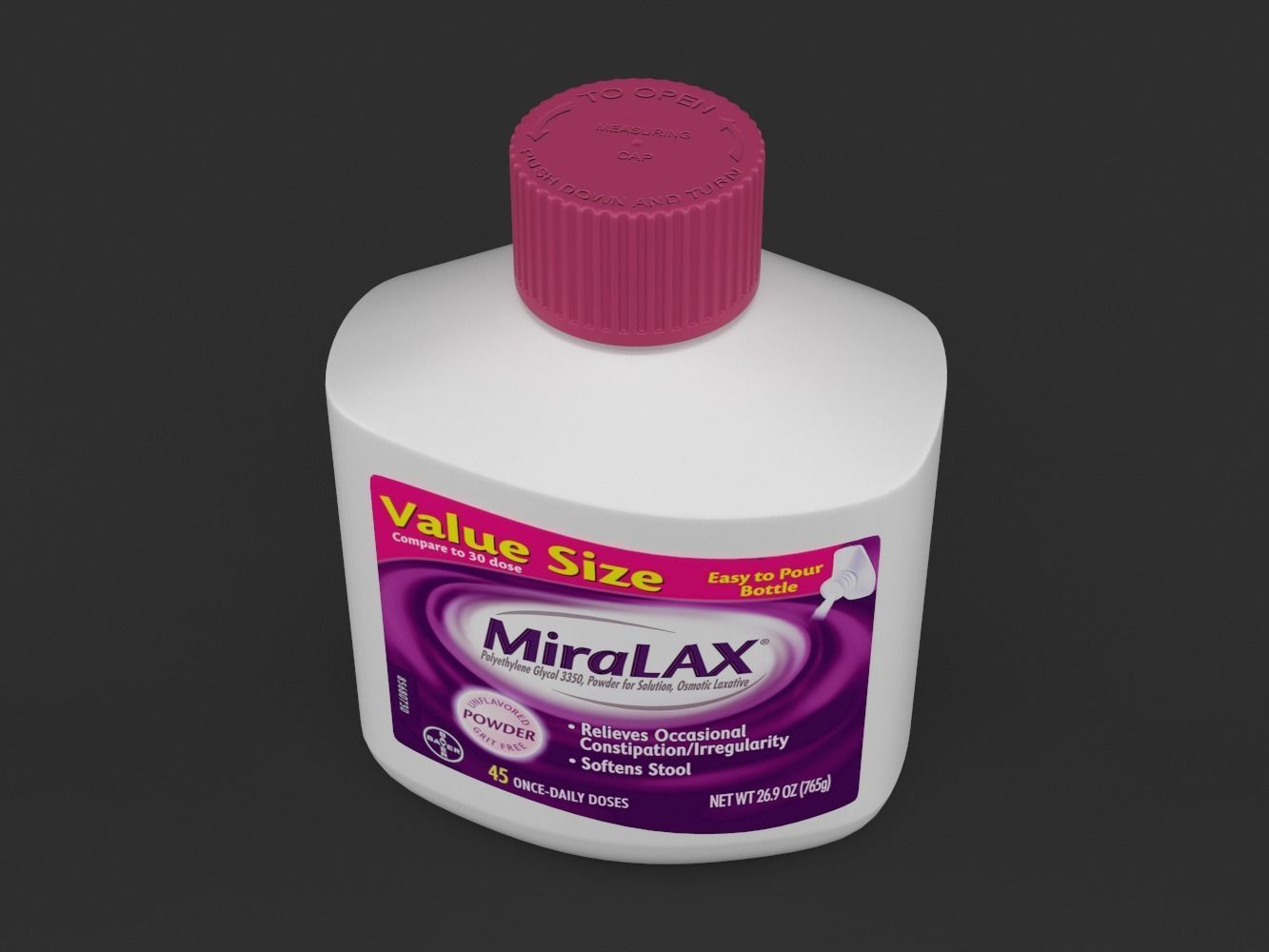 MiraLax Laxative Powder for Gentle Constipation Relief 3D model_5