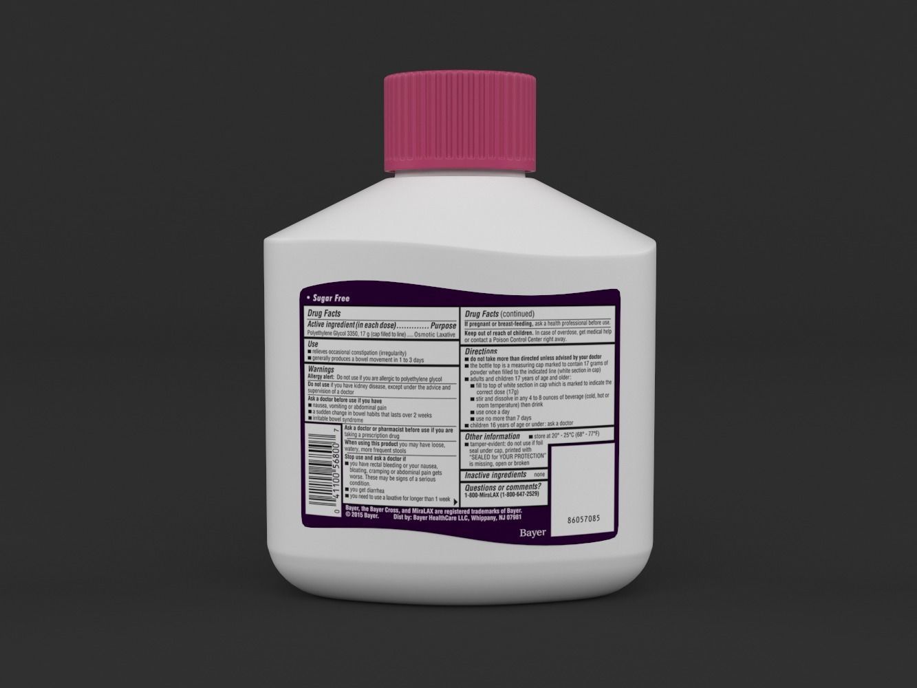 MiraLax Laxative Powder for Gentle Constipation Relief 3D model_2