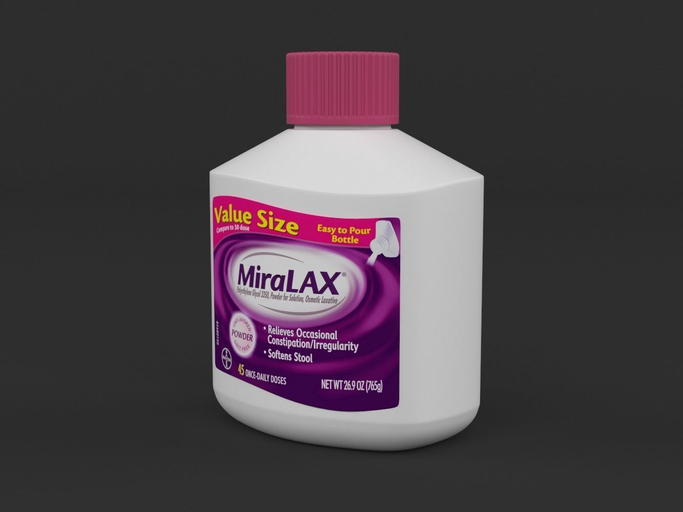 MiraLax Laxative Powder for Gentle Constipation Relief 3D model_4