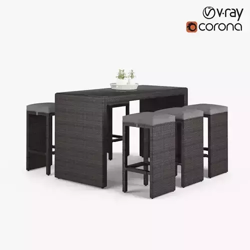 Outdoor Bar Set 3D model