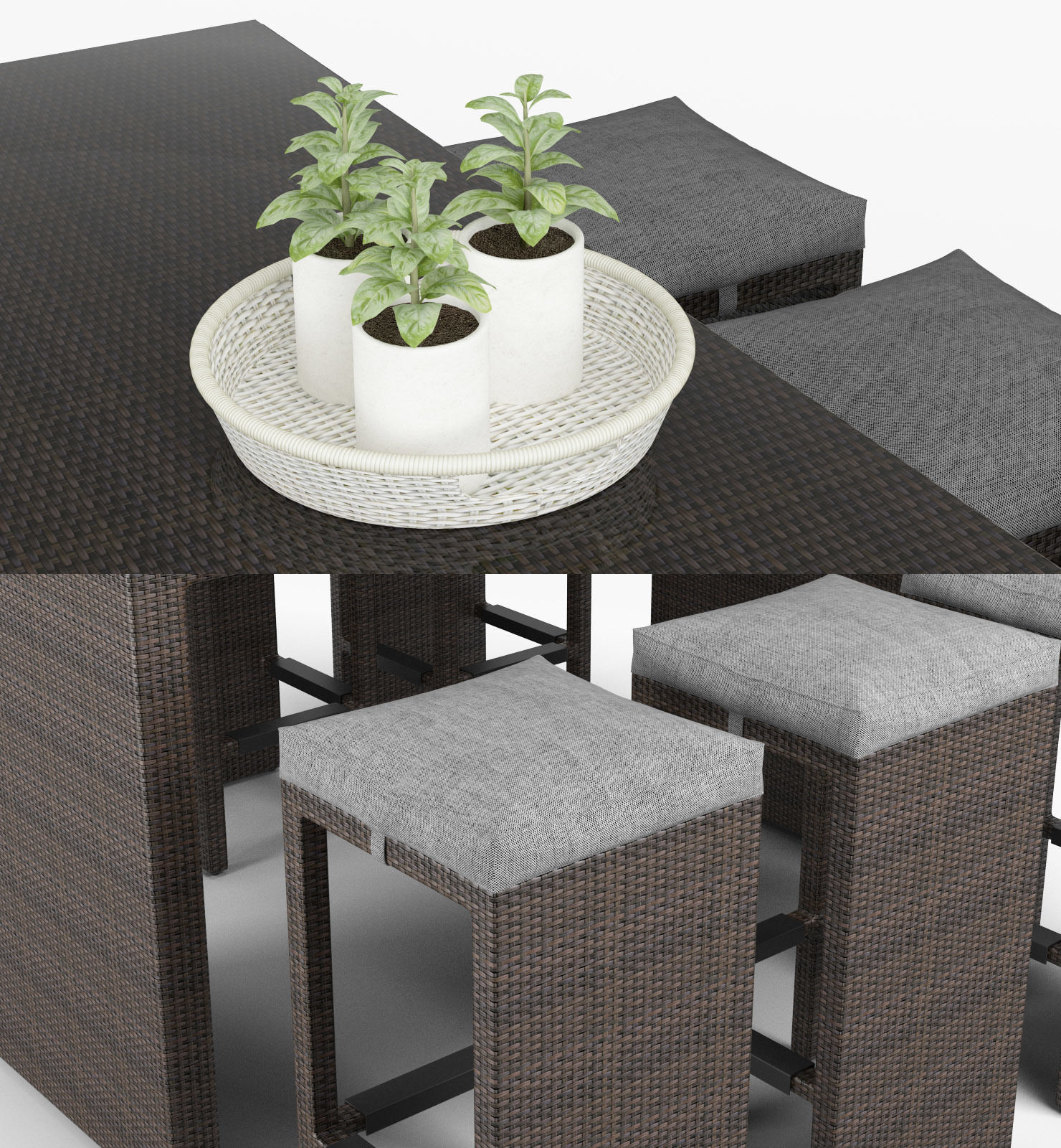 Outdoor Bar Set 3D model_3