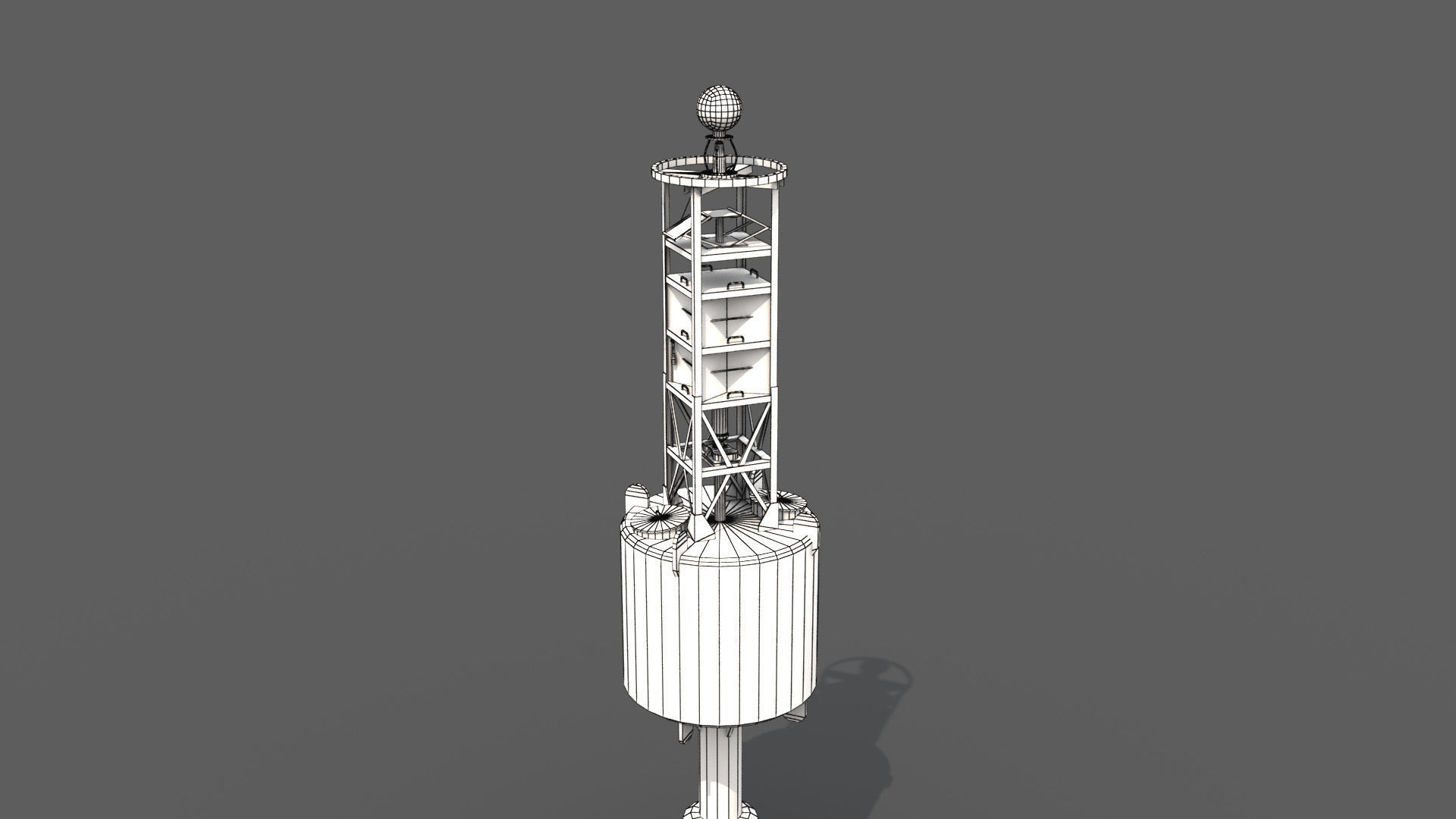 Navigation Buoy Low-poly 3D model_5