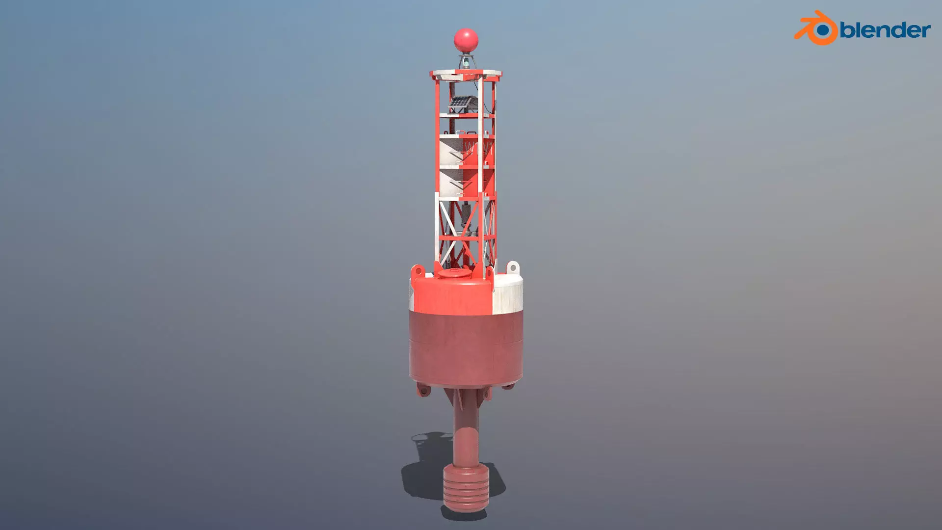 Navigation Buoy Low-poly 3D model_0