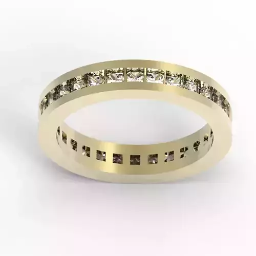 3DM Format Princess cut diamond etrnity band 3dm stl jcd file