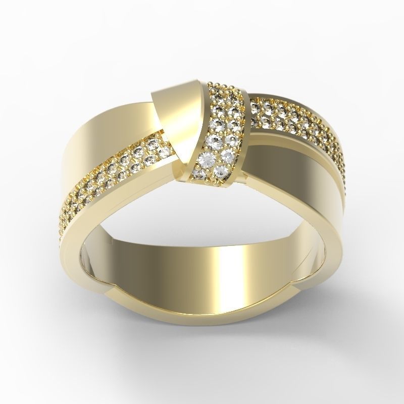 3DM Format Bowtie design ring stl 3dm ring file 3D print model_2