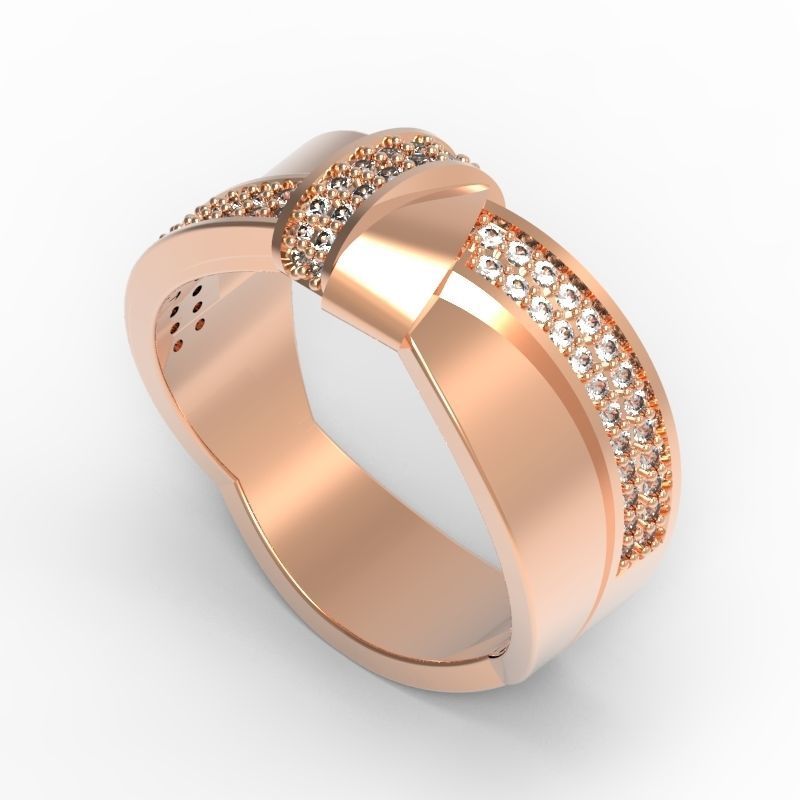 3DM Format Bowtie design ring stl 3dm ring file 3D print model_6