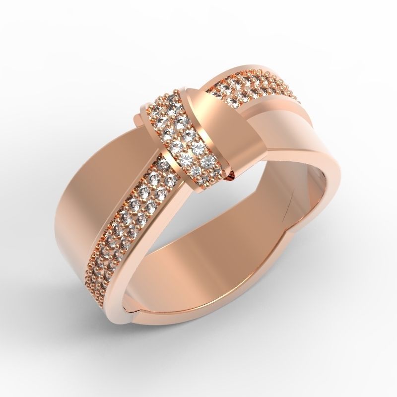 3DM Format Bowtie design ring stl 3dm ring file 3D print model_5