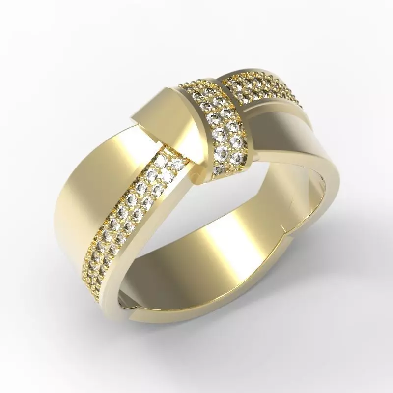 3DM Format Bowtie design ring stl 3dm ring file 3D print model_0