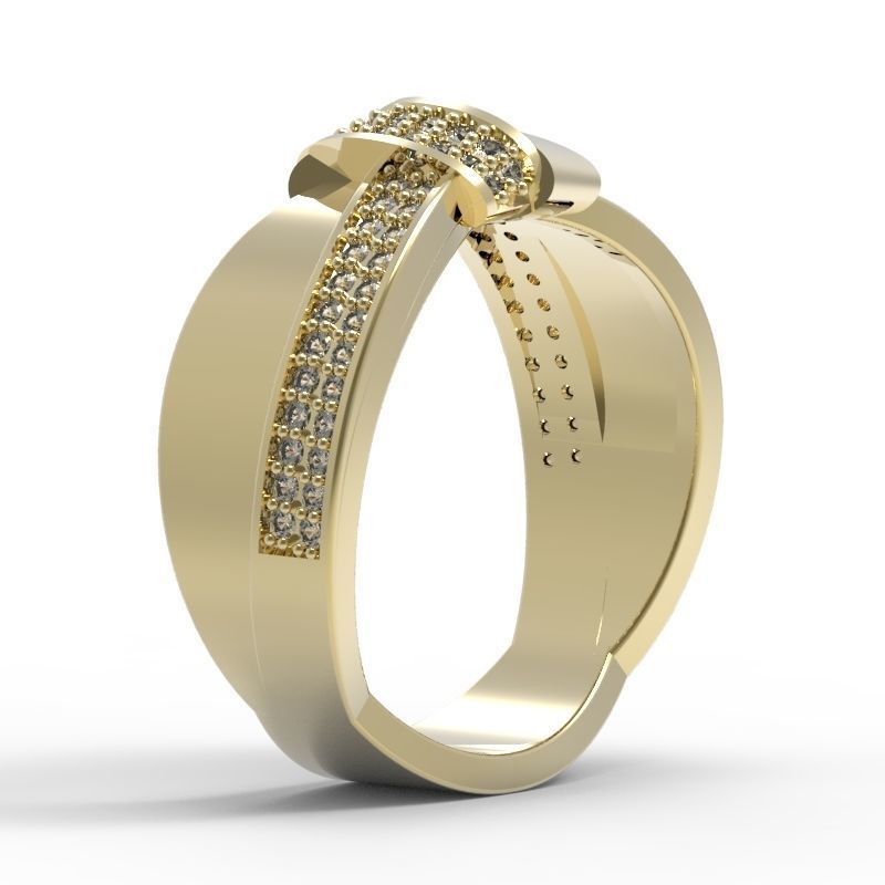 3DM Format Bowtie design ring stl 3dm ring file 3D print model_4