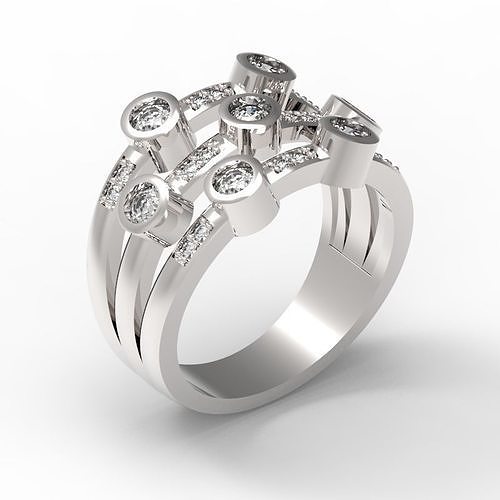3DM Format Vintage style ring metal file for jewelry making 3D print model